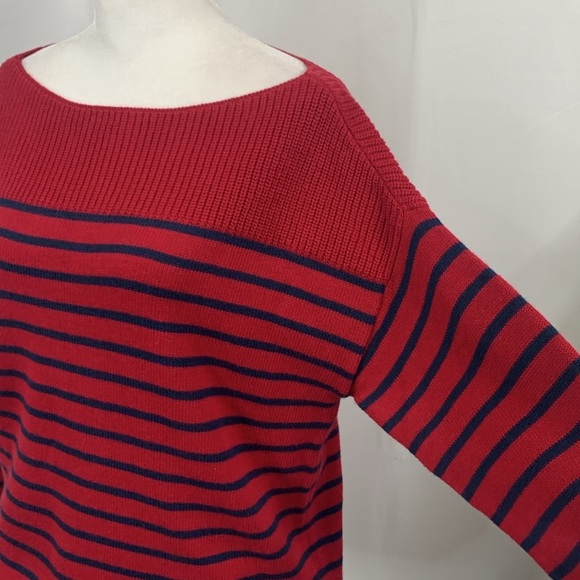 Gap Factory Red and Blue Striped Boatneck Sweater- NWT - Picture 7 of 14